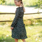 Girls Olive Ruffle Shoulder Floral Midi Dress Dresses Hayden