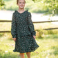 Girls Olive Ruffle Shoulder Floral Midi Dress Dresses Hayden