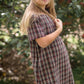 Girls Plaid Fringed Edge Round Neck Shift Midi Dress Girls Hayden Los Angeles