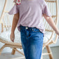 Girls Purple Ribbed Basic Top Girls