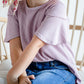 Girls Purple Ribbed Basic Top Girls