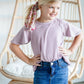 Girls Purple Ribbed Basic Top Girls