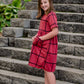 Girls Round Neck Grid Pattern Midi Dress Girls Woodmouse & Thistle
