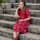 Girls Round Neck Grid Pattern Midi Dress Girls Woodmouse & Thistle
