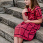 Girls Round Neck Grid Pattern Midi Dress Girls Woodmouse & Thistle