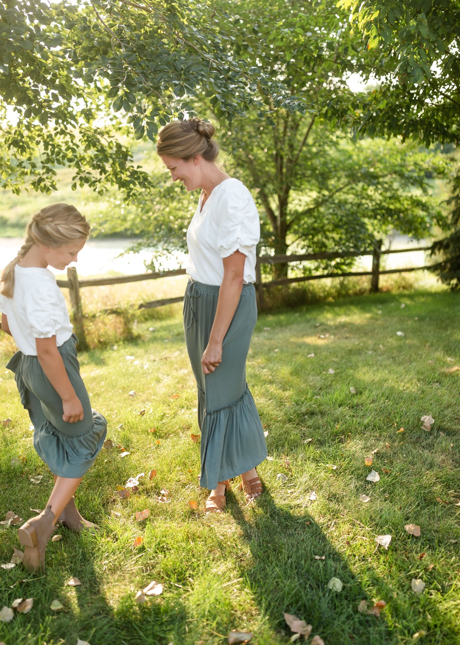 Girls Ruffled Knit Elastic Waist Midi Skirt Skirts Hayden