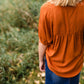 Girls Rust Floral Embroidered Top - FINAL SALE Shirt