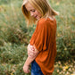 Girls Rust Floral Embroidered Top - FINAL SALE Shirt