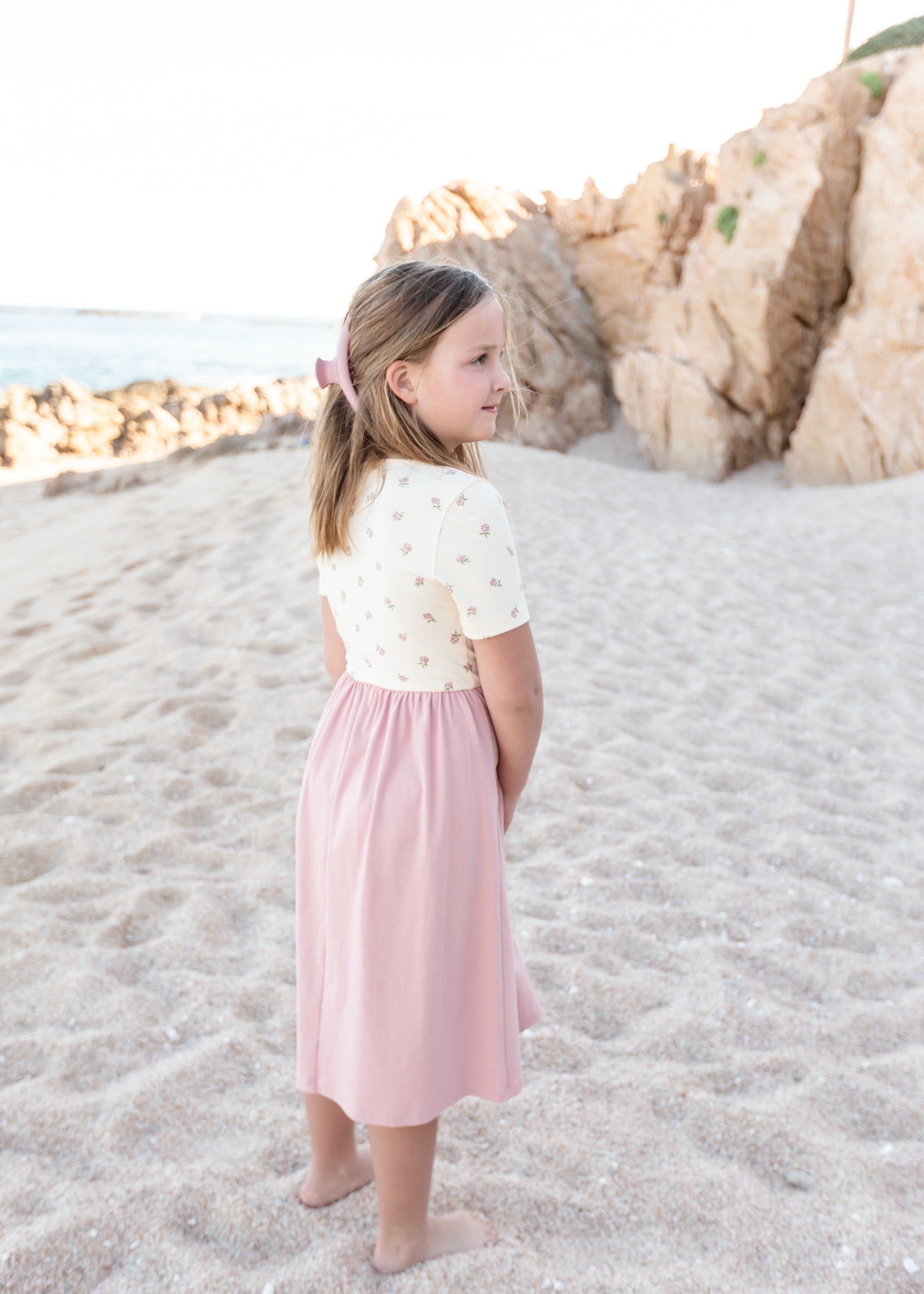 Girls Short Sleeve Mina Floral Midi Dress Dresses