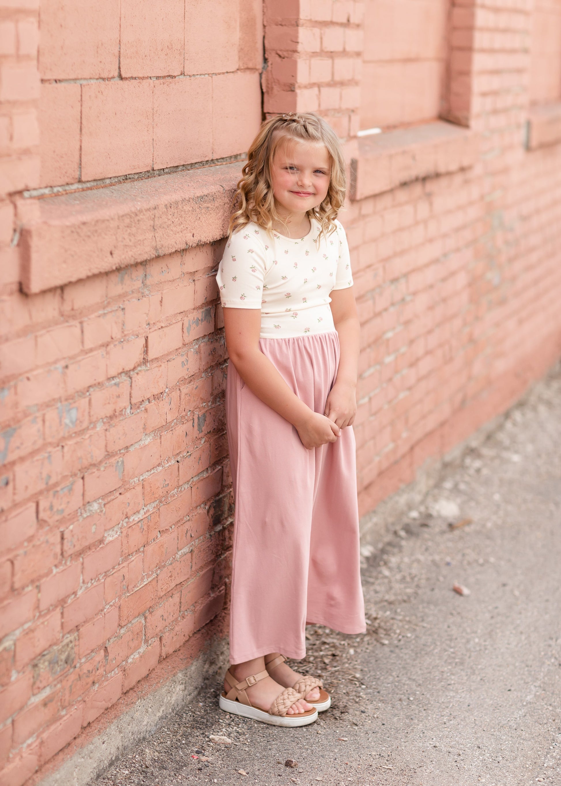 Girls Short Sleeve Mina Floral Midi Dress Dresses