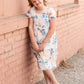 Girls Square Neck Floral Print Midi Dress Girls
