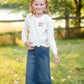 Girls Stretch Waist Long Denim Skirt Skirts Be Girl