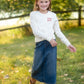 Girls Stretch Waist Long Denim Skirt Skirts Be Girl
