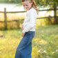 Girls Stretch Waist Long Denim Skirt Skirts Be Girl
