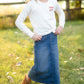 Girls Stretch Waist Long Denim Skirt Skirts Be Girl