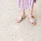 young girls white ankle strap sandal