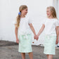 young girls white ankle strap sandal