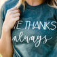 dark green women's give thanks fall graphic tee