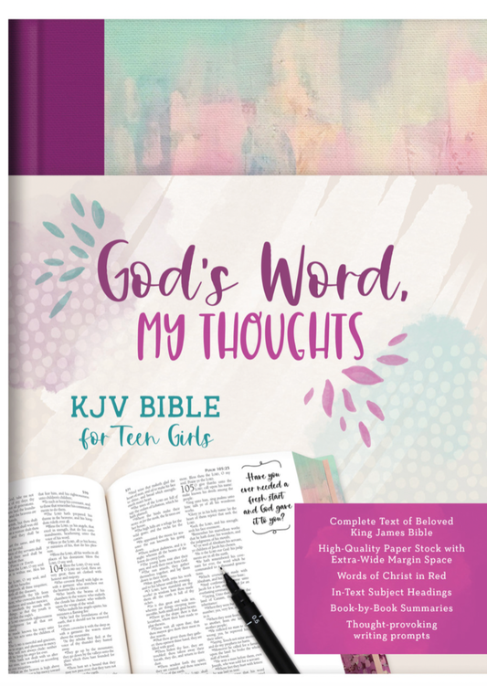 God's Word, My Thoughts KJV Bible for Teen Girl Accessories