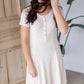 Godet Midi Dress with Button Detail Dresses Polagram