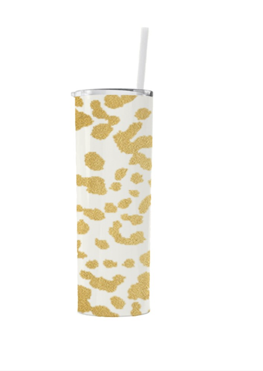 Gold Leopard Skinny Tumbler Home & Lifestyle Mary Square