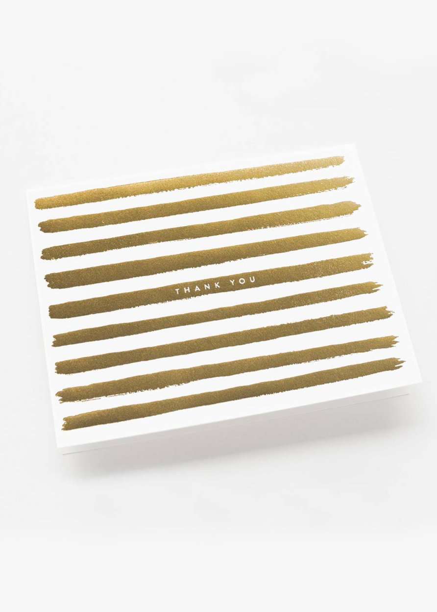 Modest Gifts thank you greeting card with gold foil stripes