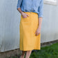 Golden Pocket Front Midi Skirt - FINAL SALE Skirts