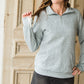 Gray 1/4 Zip Textured Sweater - FINAL SALE Top