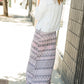 Gray and Pink Geometric Print Maxi Skirt - FINAL SALE Skirts