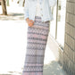 Gray and Pink Geometric Print Maxi Skirt - FINAL SALE Skirts