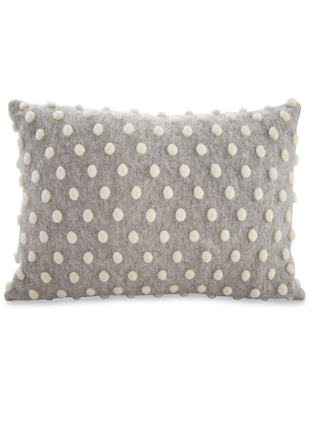 Gray and White Pom Pom Pillow Home & Lifestyle Lumbar