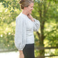 Gray Balloon Sleeve Knit Sweater Tops Grade & Gather