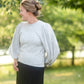 Gray Balloon Sleeve Knit Sweater Tops Grade & Gather