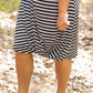 Gray + Black Striped Bottom Knot Midi Dress Dresses
