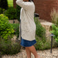 Gray Chunky Cable Knit Cardigan Tops