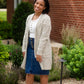 Gray Chunky Cable Knit Cardigan Tops