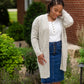Gray Chunky Cable Knit Cardigan Tops