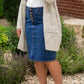 Gray Chunky Cable Knit Cardigan Tops