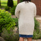 Gray Chunky Cable Knit Cardigan Tops