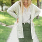 Gray Chunky Cable Knit Cardigan Tops Staccato