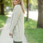 Gray Chunky Cable Knit Cardigan Tops Staccato