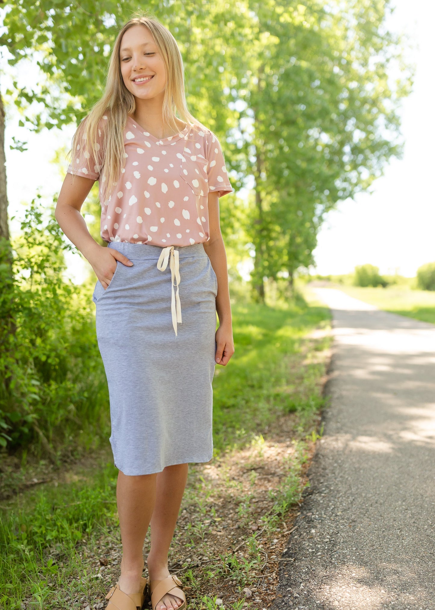 Gray Classic Soft Midi Skirt - FINAL SALE Skirts