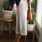 Gray Cotton Elastic Waist Midi Skirt Skirts