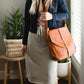 Gray Cotton Elastic Waist Midi Skirt Skirts