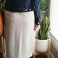 Gray Cotton Elastic Waist Midi Skirt Skirts