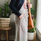 Gray Cotton Elastic Waist Midi Skirt Skirts