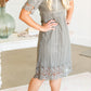 Gray Crochet Lace Midi Dress - FINAL SALE Dresses