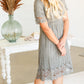 Gray Crochet Lace Midi Dress - FINAL SALE Dresses