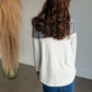 Gray Drawstring Colorblock Top Tops Staccato