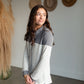 Gray Drawstring Colorblock Top Tops Staccato